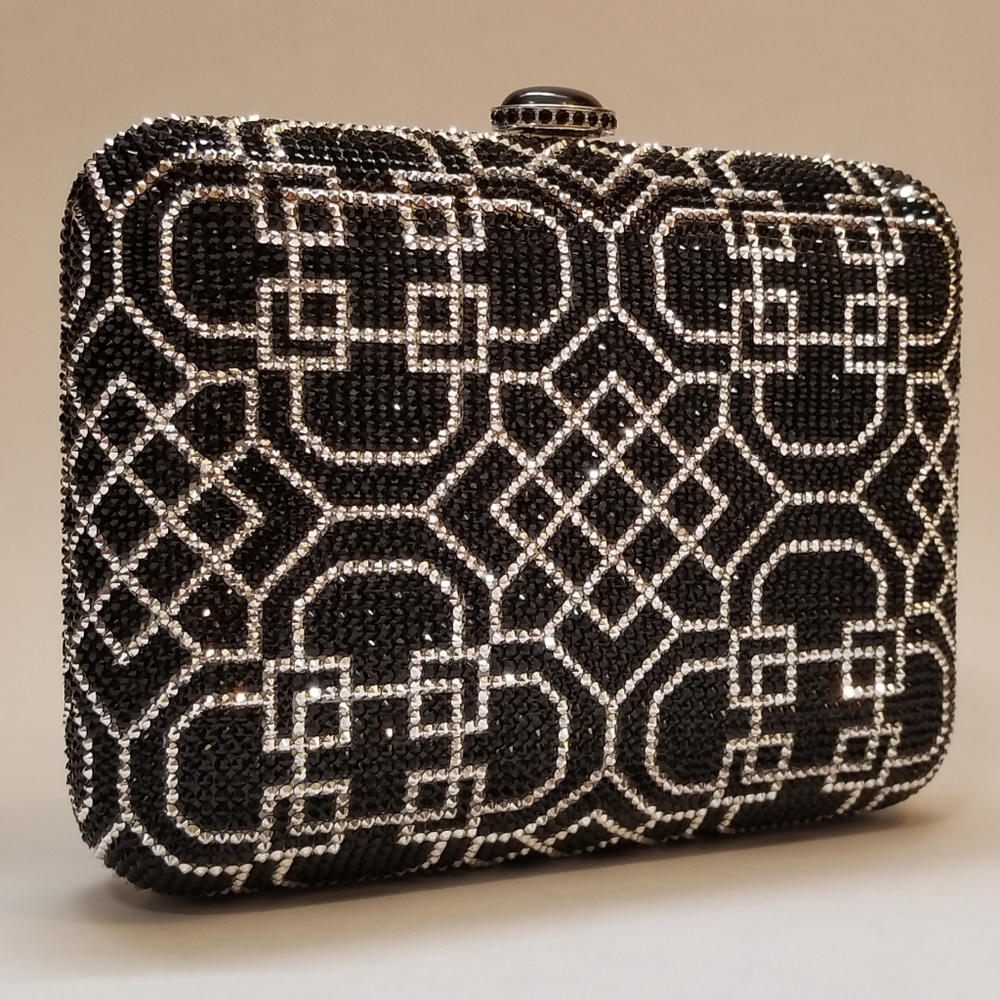 Judith Leiber - Black & White Crystal Minaudiere